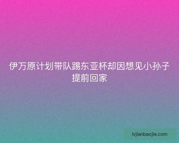 伊万原计划带队踢东亚杯却因想见小孙子提前回家