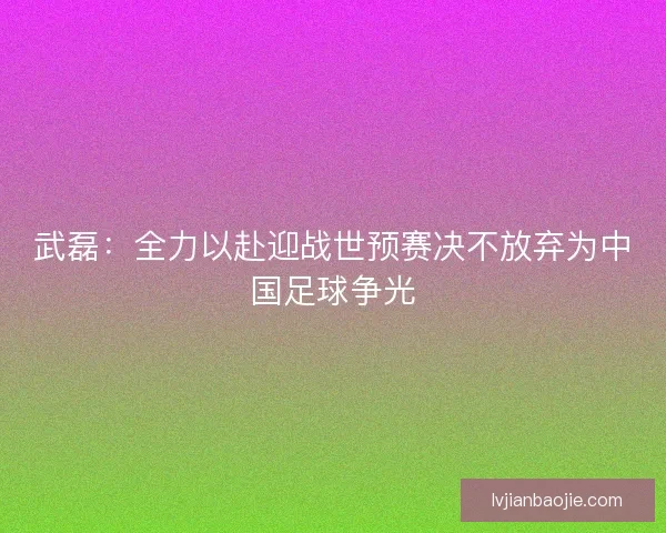 武磊：全力以赴迎战世预赛决不放弃为中国足球争光