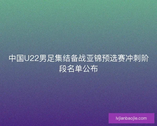 中国U22男足集结备战亚锦预选赛冲刺阶段名单公布 中国U22男足集结备战亚锦预选赛冲刺阶段名单公布